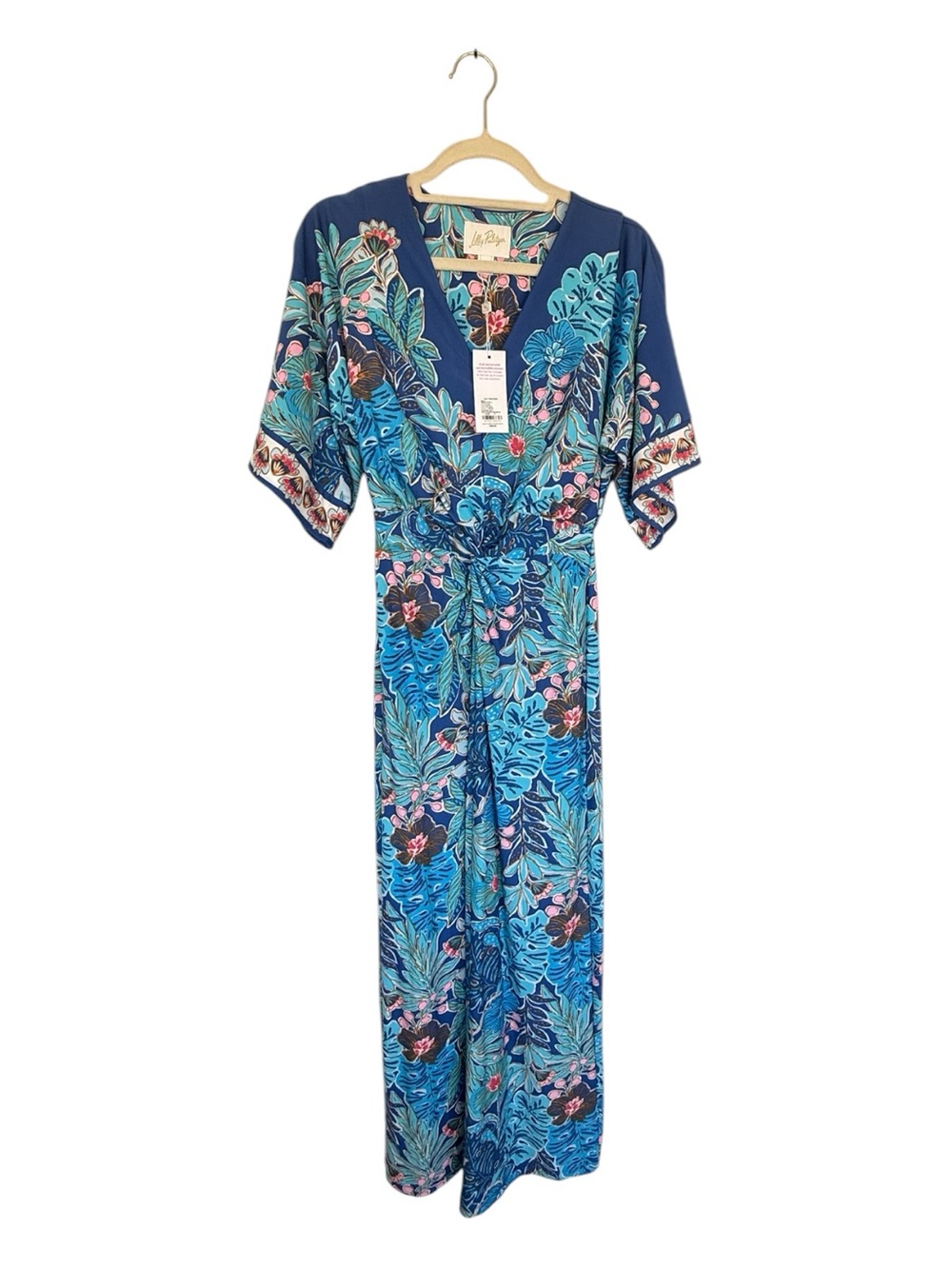 Sugar Blue and Teal Floral Print Top